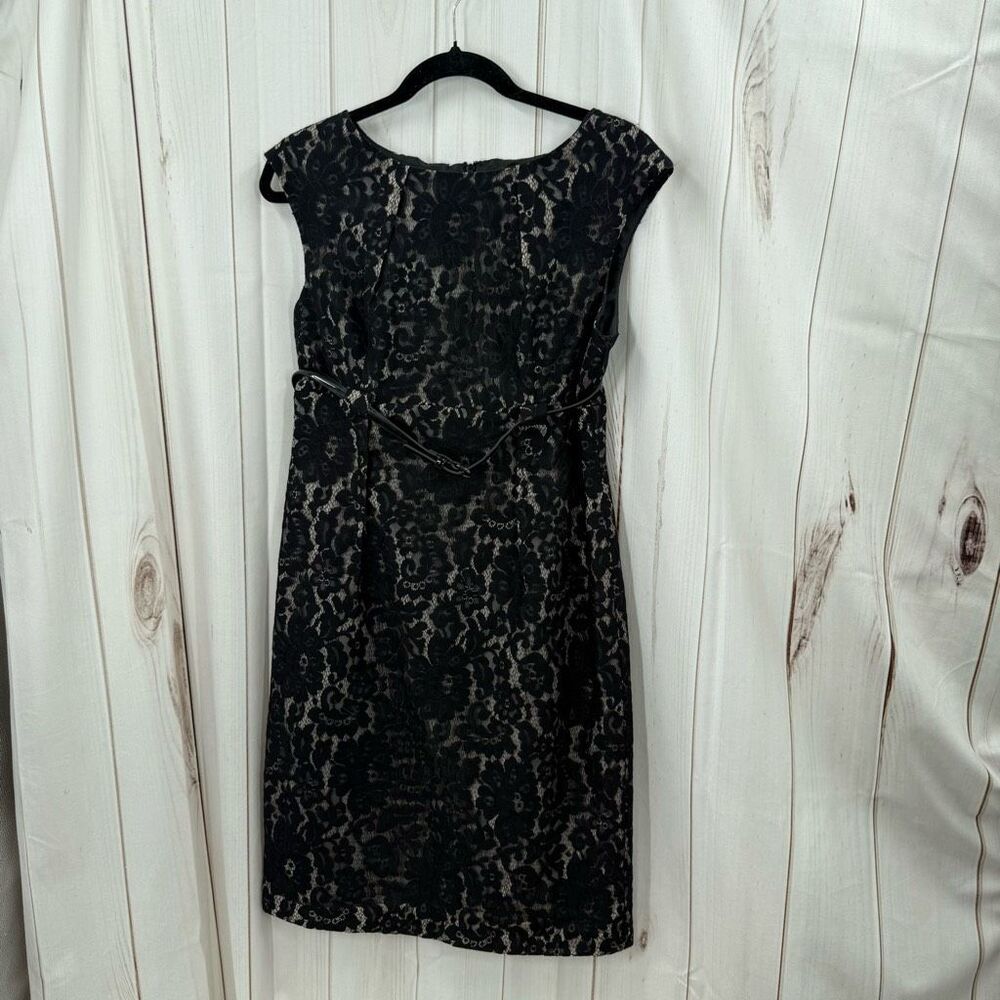 Calvin Klein Women’s 6 Belted Lace Dress Career Work Office Core